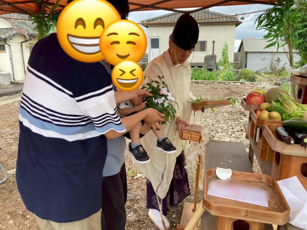 地鎮祭にもかわいい癒しの存在登場！🥰